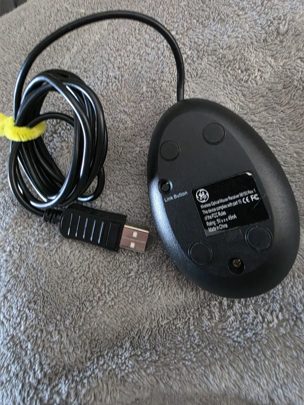 ^ GE Wired USB Optical Mouse in Black